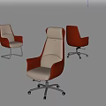 Modern Office Chairs With White Brown And Gray Upholstery Swivel Base And Ergonomic Design