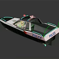 Police Modern Black and White Patrol Boat Watercraft With Cockpit Design