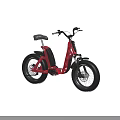 Red Electric Bike With Large Tires Black Seat And Modern Urban Commuting Design