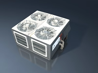 Swing Door Design With Four Fans And Grille For Ventilation System 3d model