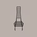 Sleek Black Metal Outdoor Chair with Modern Vertical Slat Design for Garden Patio Use