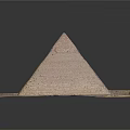 Cartoon Ancient Pyramid Scene With Stepped Stone Layers And Sandy Desert Base