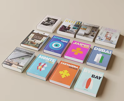 Vibrant Books Magazines Collection Featuring Colorful Covers Varied Titles And Designs 3d model