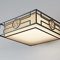 Elegant Ceiling Light With Geometric Frame And Circular Decorations For Modern Interiors 3d model