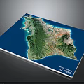 Topographic Terrain Map Showing Detailed Mountainous Regions Coastal Areas And Surrounding Ocean