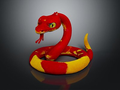 snake cobra venomous snake python reptile cold-blooded animal reptile 3d model