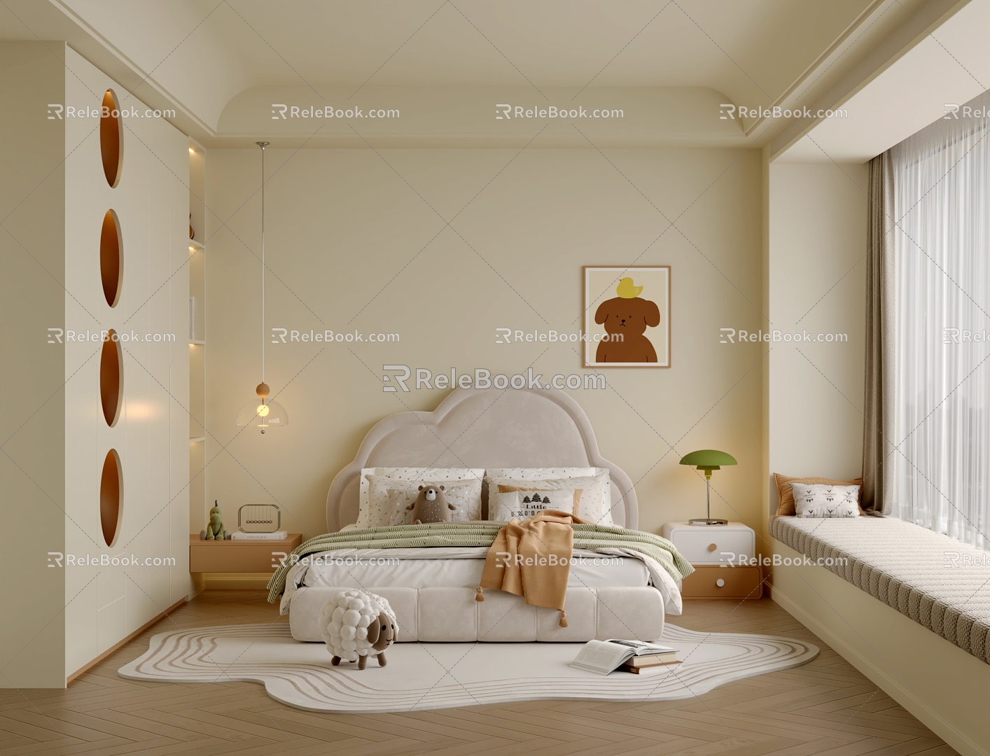 Modern minimalist children's room 3d model