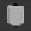 White Rectangular Electronic Device Featuring Green Vertical Window and Orange Bottom Components