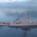 modern naval minesweeper 3d model
