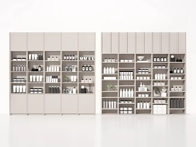 Modern Minimalist Storage Cabinet Design With Organized Shelves And Containers 3d model