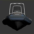 Blue Inflatable Boat For Family Leisure With Comfortable Seats And Console