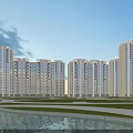 Modern High Rise Residential Building With Glass Facade Balconies And Contemporary Design