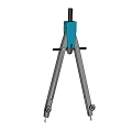 Black And Gold Precision Metal Compass With Adjustable Legs For Drawing