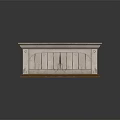 Wooden Striped Garden Planter With Soil and Green Plants On Wooden Base