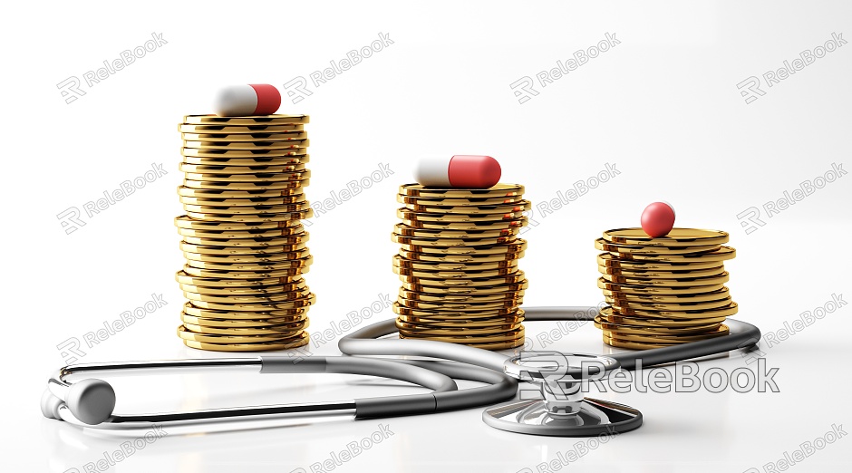 Modern Gold Coin Creative Medical model