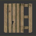 Rustic Wooden Pallet With Green Moss And Wooden Planks On Dark Background