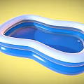 Blue And White Inflatable Wavy Swimming Pool Kids Summer Outdoor Play Equipment