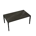 Modern Minimalist Dining Table With Sleek Marble Top And Black Metal Legs
