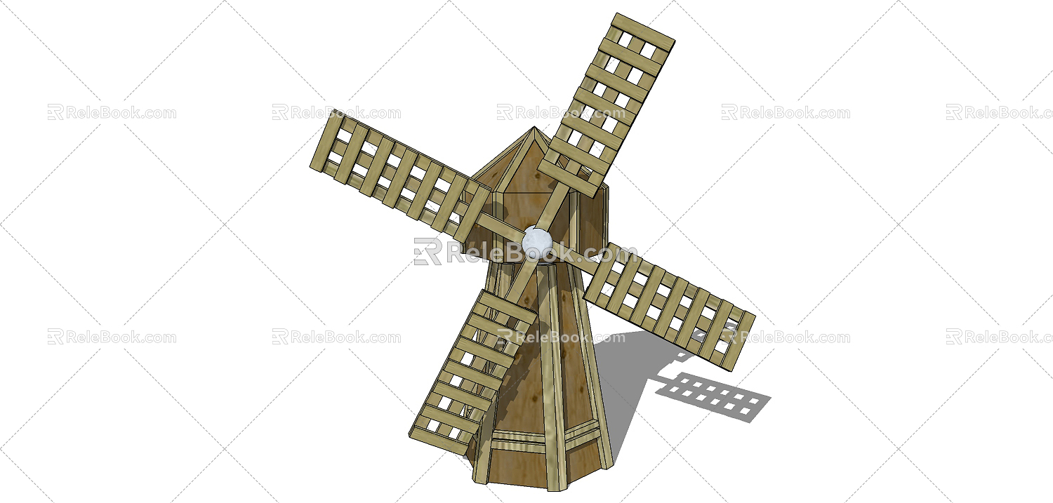 Modern Windmill Dutch Car 3d model