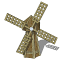 Modern Windmill Dutch Car 3d model