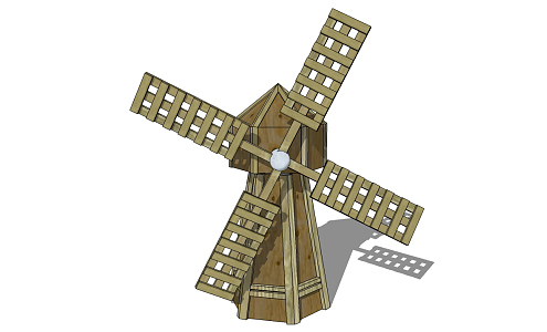 Modern Windmill Dutch Car 3d model