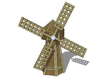 Modern Windmill Dutch Car 3d model