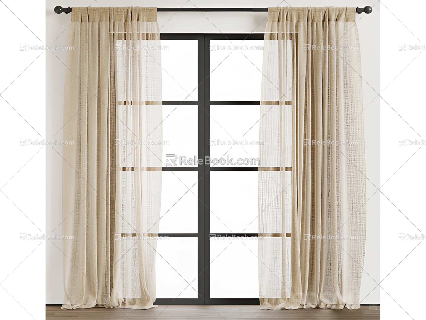 Curtain window screen window model