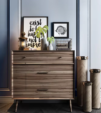 Nordic Side Cabinet Decorative Cabinet 3d model