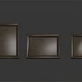 Set of Three Wooden Photo Frames in Different Sizes for Home Decor