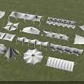 Tensile Membrane Assorted Design Types And Outdoor Architectural Structures 3d model