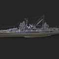 Realistic Battleship 3D Model Featuring Deck Gun Turrets Masts And Structural Details 3d model