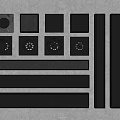 Matte Black Bathroom Accessories Featuring Various Shapes Grid Design And Sleek Panels