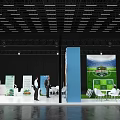 Children's Chair Display At Modern Exhibition Booth With White Design And Green Background