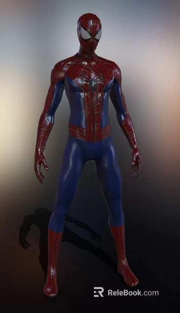 SpiderMan Game Movie Character in Blue Red Suit With Spider Web Design 3d model 