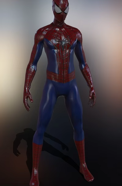 SpiderMan Game Movie Character in Blue Red Suit With Spider Web Design 3d model