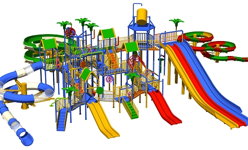 Modern slide children'slide large play equipment 3d model