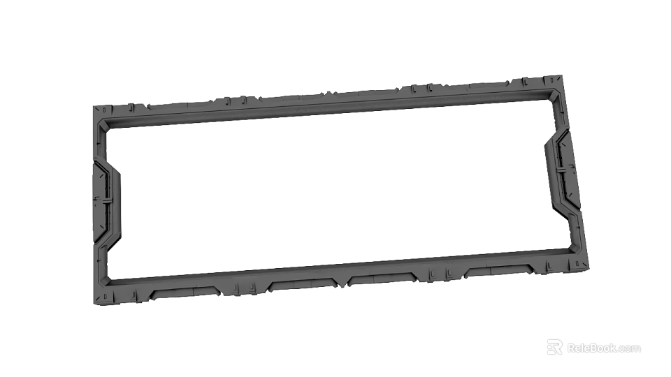 Black Rectangular Frame Structure With Textured Edges And Connection Details 3d model 