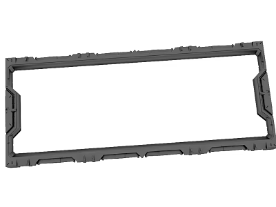 Black Rectangular Frame Structure With Textured Edges And Connection Details 3d model