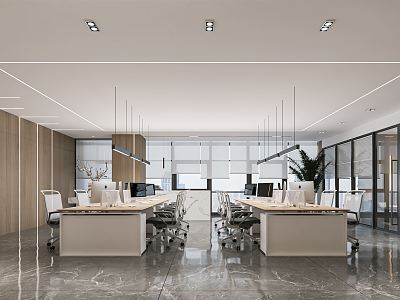 modern public office area open-plan office staff office area aisle office desk chair office card holder model