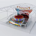 TAGADA Amusement Ride With Colorful Spinning Platform And Metal Frame Fence