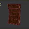 Classic Wooden Bookshelf With Carved Decorations Multiple Shelves And Dark Brown Finish