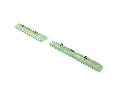 Green Narrow Hanging Strips With Metal Hooks For Organizing Daily Items 3d model