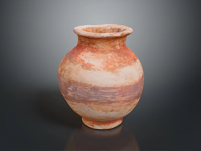 Handcrafted Clay Sculpture Vase With Natural Textured Surface And Earthy Tones 3d model