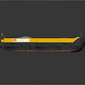 Yellow Flat Bottom Barge Water Transport Vehicle Transporting Gravel Cargo Efficiently