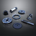 Assorted Metal Mechanical Components With Gears Shafts Pinions And Bearings