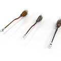Different Styles Household Brushes With Long Wooden Handles Natural Bristles And Metal Bases