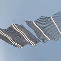 Modern Special-shaped Ceiling Wave Ceiling Light Strip Office Ceiling PVC Board Ceiling 3d model