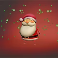 Santa Claus Character Wearing Red Hat And White Beard On Red Background With Decorative White Dots