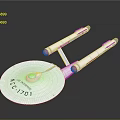 USS Enterprise NCC-1701 Spaceship Model With Saucer Section And Twin Red Engines For Space Exploration