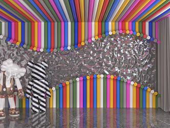 Modern background wall 3d model